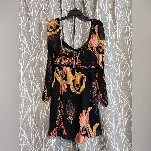 Let Me Be Dresses & Skirts - Let Me Be by Anthropologie Floral Black and Pink Dress size Large